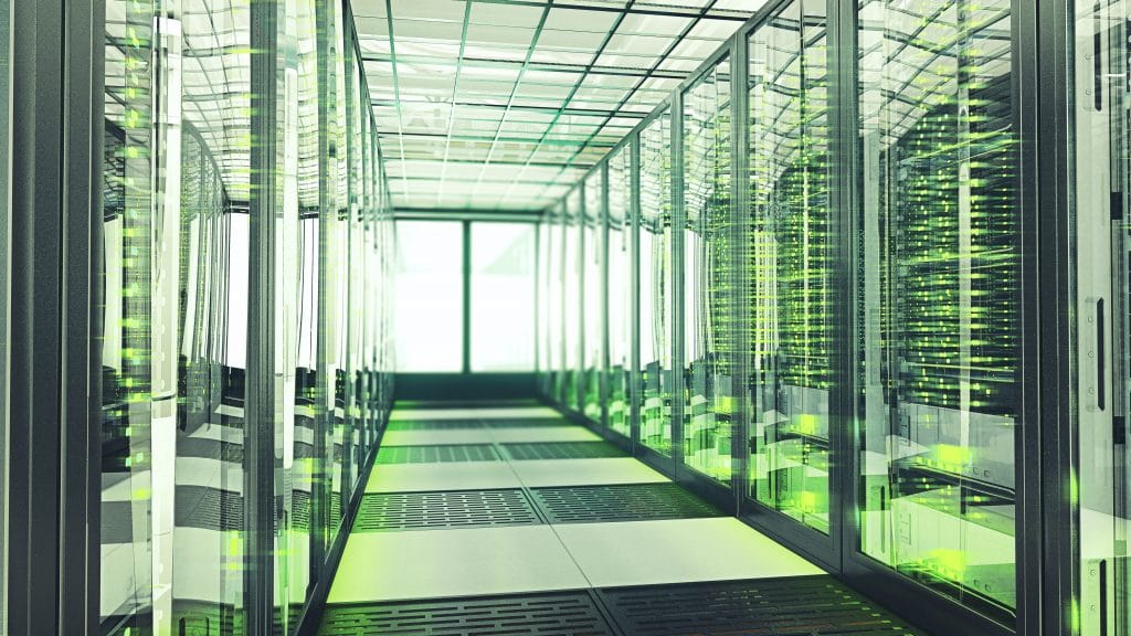 Datacenter avec led verte