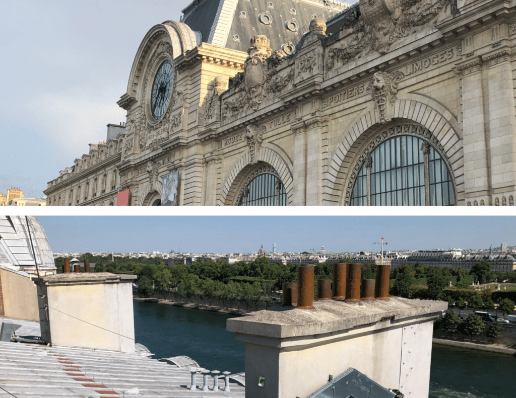 Intégration paysagère dans une fausse cheminée sur le toit du Musée d’Orsay