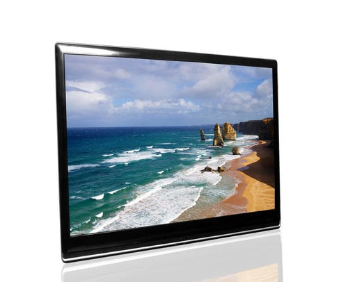 Ecran de télévision moderne avec image de plage
