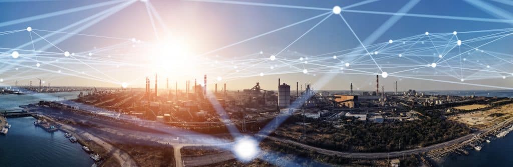 Ville avec liens réseaux 4G-5G